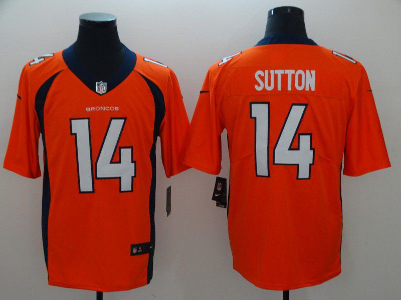 Men Denver Broncos #14 Sutton Orange Nike Vapor Untouchable Limited Player NFL Jerseys